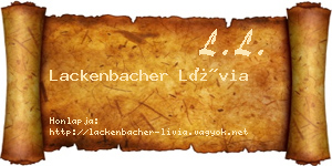 Lackenbacher Lívia névjegykártya