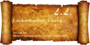 Lackenbacher Lívia névjegykártya